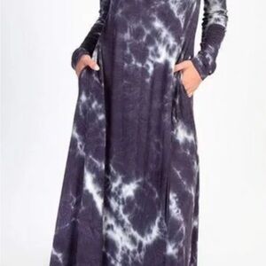 NATURAL LIFE Navy Tye Dye Maxi with Pockets!